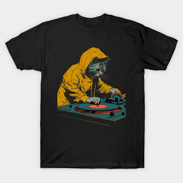 Cat DJ Drive T-Shirt by BilodeauBlue